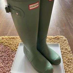 Hunter Original Tall Rain Boots - Sweet Gale Green sz 8